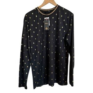 NWT Drill NYC Clothing Company Black/Gold All Over Print Bees Mens Size Large